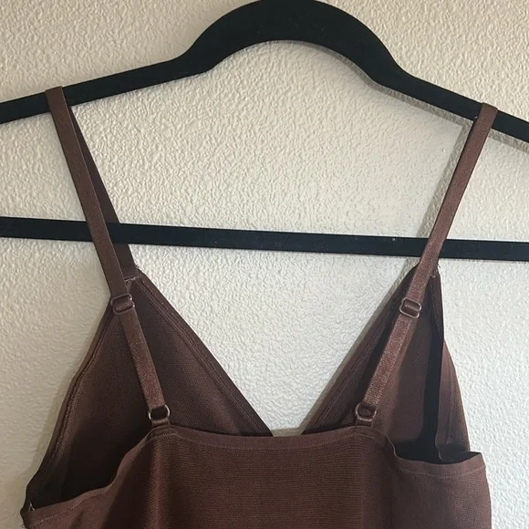 YITTY Collection Fabletics Smooth As Hell Shaping Maxi Dress Bossed Up Brown NWT - Picture 12 of 12